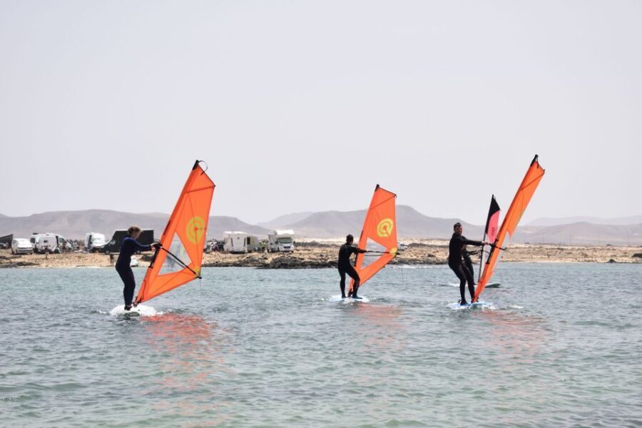 From Corralejo: Small Group Windsurfing Class in El Cotillo - On-water coaching: from first control to real maneuvers