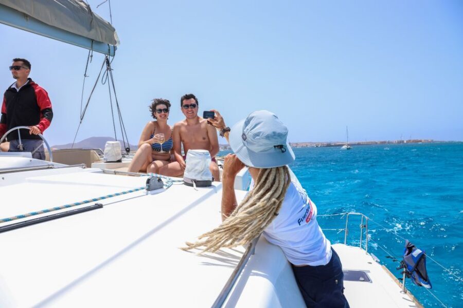 Fuerteventura: Private Luxury Catamaran to Lobo Island - Champagne and Spanish paella onboard: comfort food with a view
