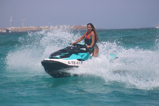 Jet Ski Activity to Lobos Island from Corralejo - Exploring Lobos Island’s southeast coast: natural pools and volcano views