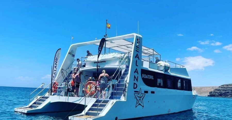 Southeast Fuerteventura: Boat Cruise with Lunch and Drinks - Getting to Gran Tarajal and boarding the double-deck catamaran